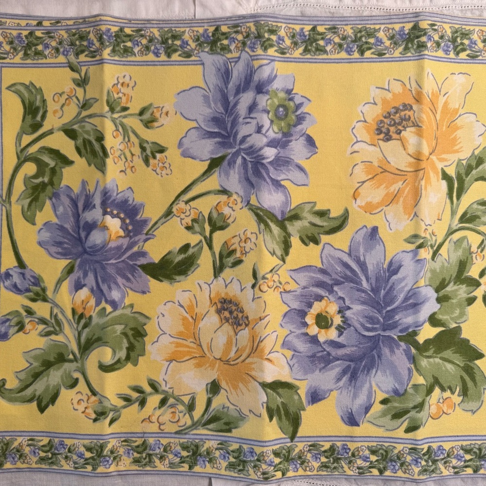 April Cornell Rosehip Yellow Cotton Floral Placemats Set 8 Eight